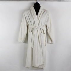 Restoration Hardware Unisex L Luxury White Cotton Long Belted Robe