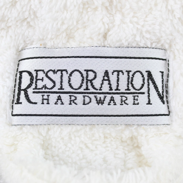 Restoration Hardware Unisex L Luxury White Cotton Long Belted Robe