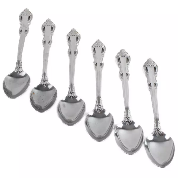 Set of 6 Towle King Arthur Stainless Oval Soup Spoons 7.5"