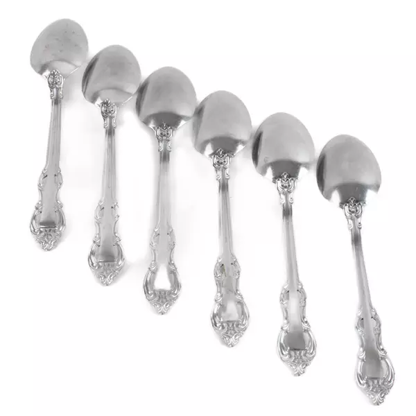 Set of 6 Towle King Arthur Stainless Oval Soup Spoons 7.5"