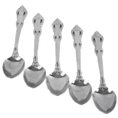 Set of 5 Towle King Arthur Sterling-Plate Oval Soup Spoons 7.5" Nice