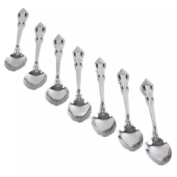 Set of 7 Towle King Arthur Stainless Teaspoons 6 1/8" Vintage Flatware