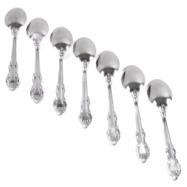 Set of 7 Towle King Arthur Stainless Teaspoons 6 1/8" Vintage Flatware