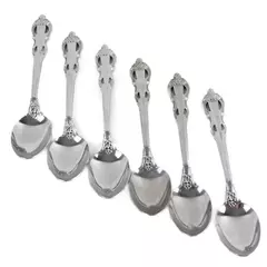 Set of 6 Towle King Arthur Stainless Teaspoons 6 1/8" Vintage
