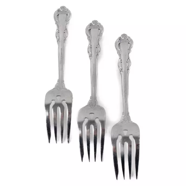 Set of 3 Towle King Arthur Stainless Salad Forks 6.25" Vintage