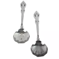 Lot of 2 Towle King Arthur Stainless Pierced Casserole & Shell Serving Spoons