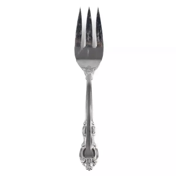 Towle King Arthur Stainless Large Solid Cold Meat Serving Fork 9.25in