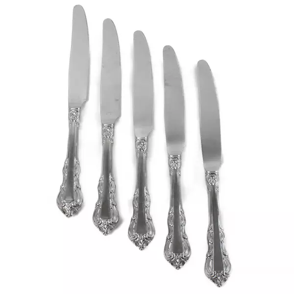 Set of 5 Towle King Arthur Stainless French Hollow Dinner Knives 9.5"