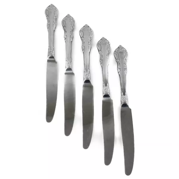 Set of 5 Towle King Arthur Stainless French Hollow Dinner Knives 9.5"