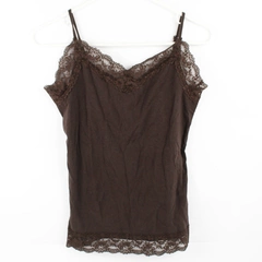 Van Heusen Dark Brown Lace Trim Camisole Women's Size XS