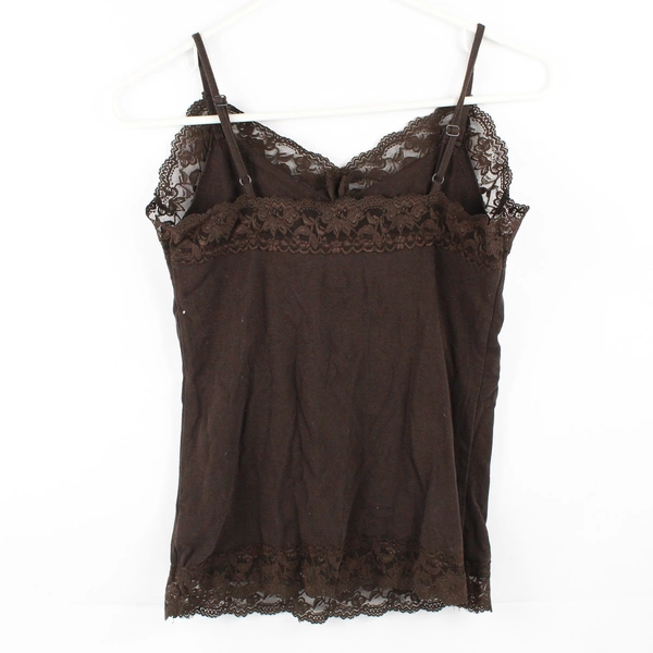 Van Heusen Dark Brown Lace Trim Camisole Women's Size XS