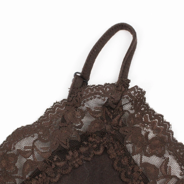 Van Heusen Dark Brown Lace Trim Camisole Women's Size XS