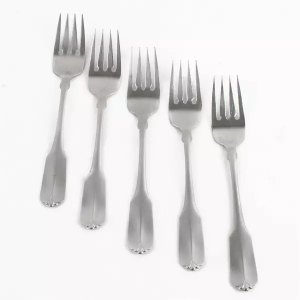 Set of 5 Oneida Gloria Satin Stainless Salad Forks 6.75" Vintage
