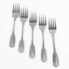 Set of 5 Oneida Gloria Satin Stainless Salad Forks 6.75" Vintage