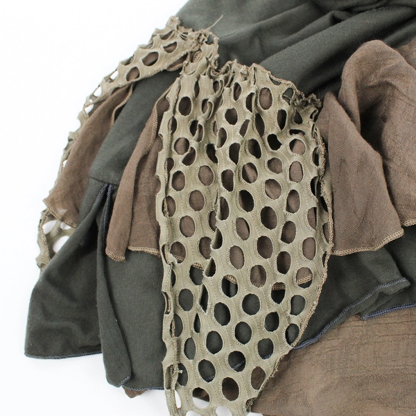 My Pretty Angel Gray & Brown Ruffled Asymmetrical Sleeveless Dress Women's Med