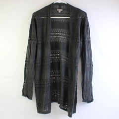 J. Jill Cardigan Sweater Women's M Open Knit Long Sleeve