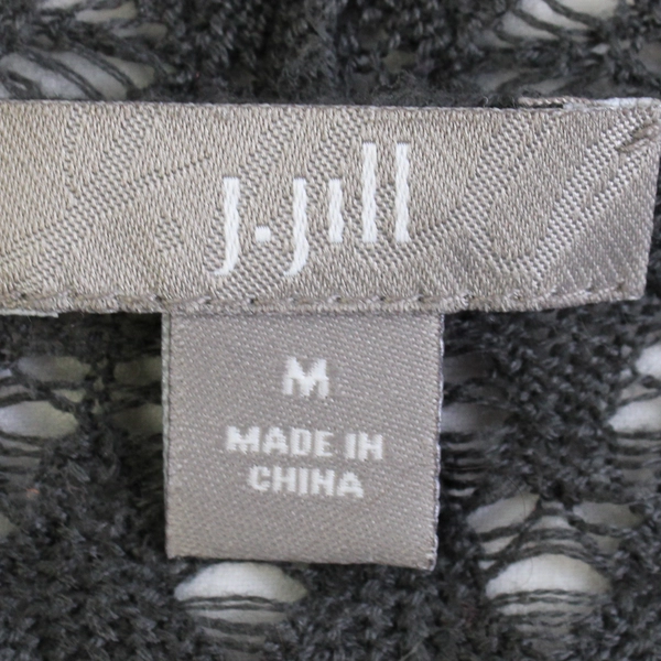 J. Jill Cardigan Sweater Women's M Open Knit Long Sleeve