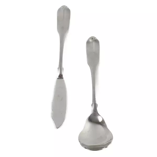 Lot of 2 Oneida Satin Gloria Stainless Sugar Spoon & Flat Handle Master Butter