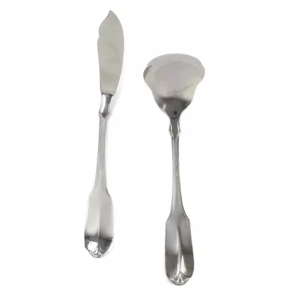 Lot of 2 Oneida Satin Gloria Stainless Sugar Spoon & Flat Handle Master Butter