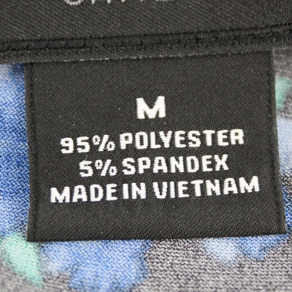 Liz Claiborne Career Black and Blue Floral Cap Sleeve Blouse Women's Size Medium