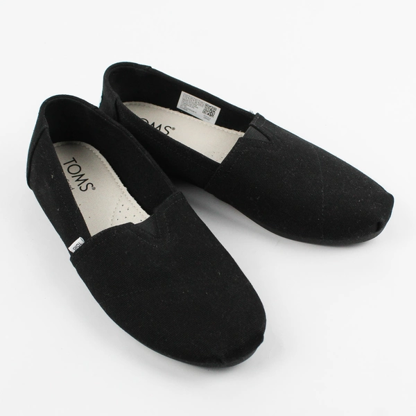 Toms Black Canvas Slip-On Flats Women's Size 7.5