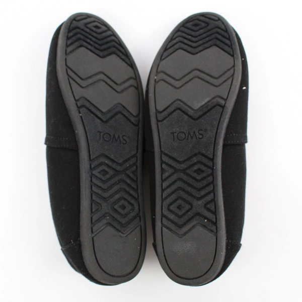 Toms Black Canvas Slip-On Flats Women's Size 7.5
