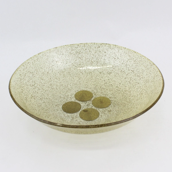 Vintage 15 Inch Gold Glitter Lucite Or Acrylic Bowl