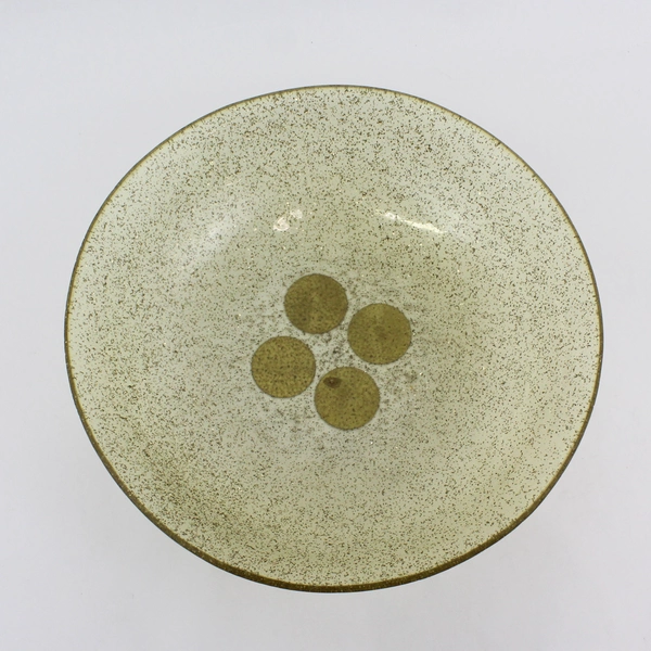 Vintage 15 Inch Gold Glitter Lucite Or Acrylic Bowl