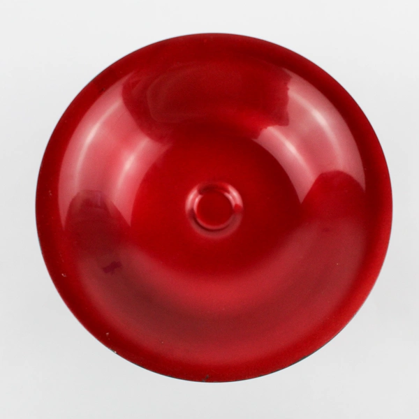 Reed & Barton 141 Red Enamel on Silverplate Footed Compote Dish