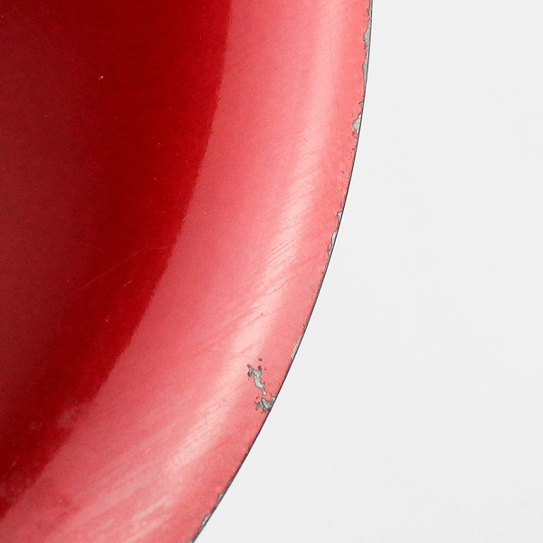 Reed & Barton 141 Red Enamel on Silverplate Footed Compote Dish