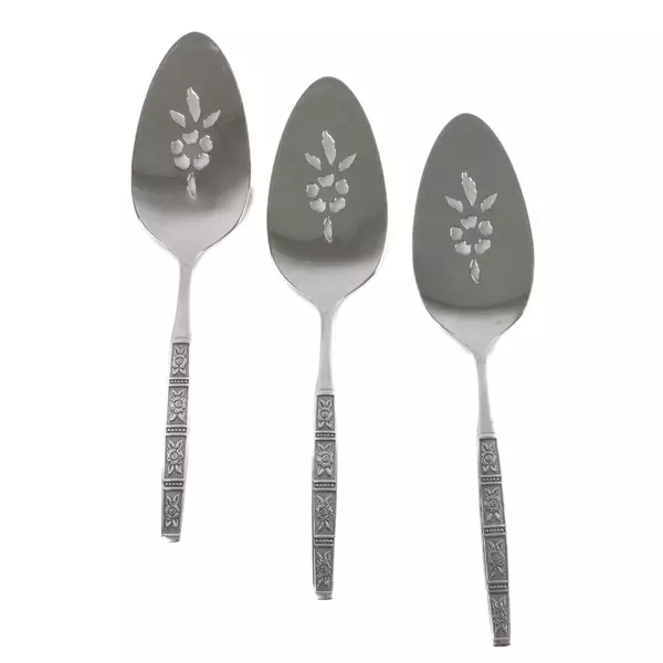 Set of 3 Oneida Vista Stainless Pierced Pie Servers 8.5" 