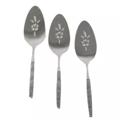 Set of 3 Oneida Vista Stainless Pierced Pie Servers 8.5" 