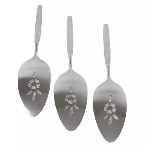 Set of 3 Oneida Vista Stainless Pierced Pie Servers 8.5" 