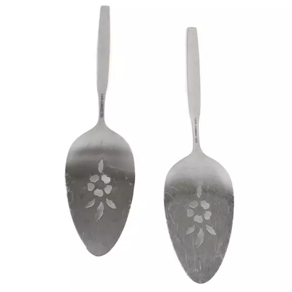 Set of 2 Oneida Vista Stainless Pierced Pie Servers 8.5" 