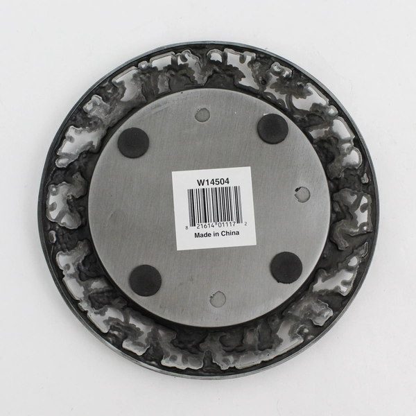  Vintage Pewter Grape Pattern Pillar Candle Base For Candle Up to 4.5"