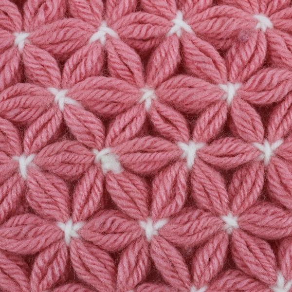 Vintage Handmade Crocheted Pink and White Yarn Trivet Hot Pad 8"