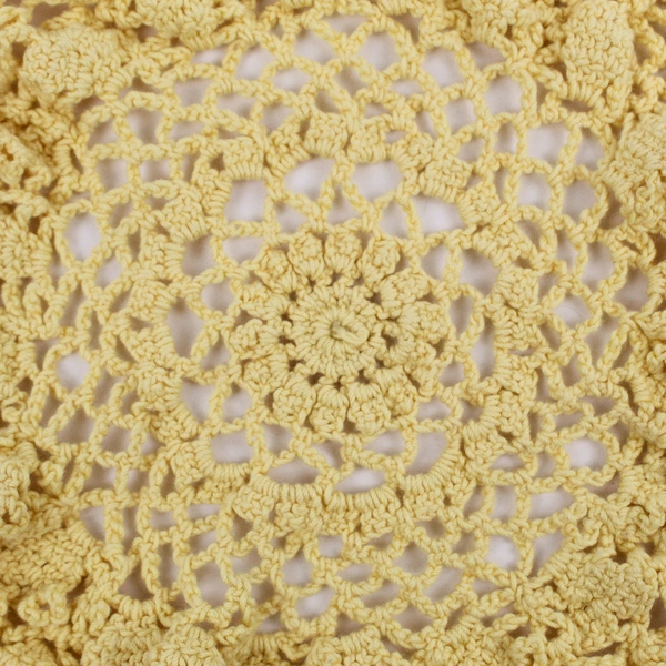 Vintage Handmade Crocheted Sunshine Yellow Doily 9"