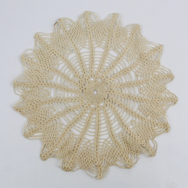 Vintage Handmade Crocheted Decorative Ecru Doily 12" Round