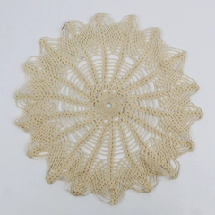 Vintage Handmade Crocheted Decorative Ecru Doily 12" Round