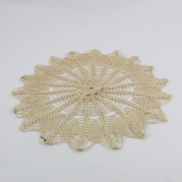 Vintage Handmade Crocheted Decorative Ecru Doily 12" Round