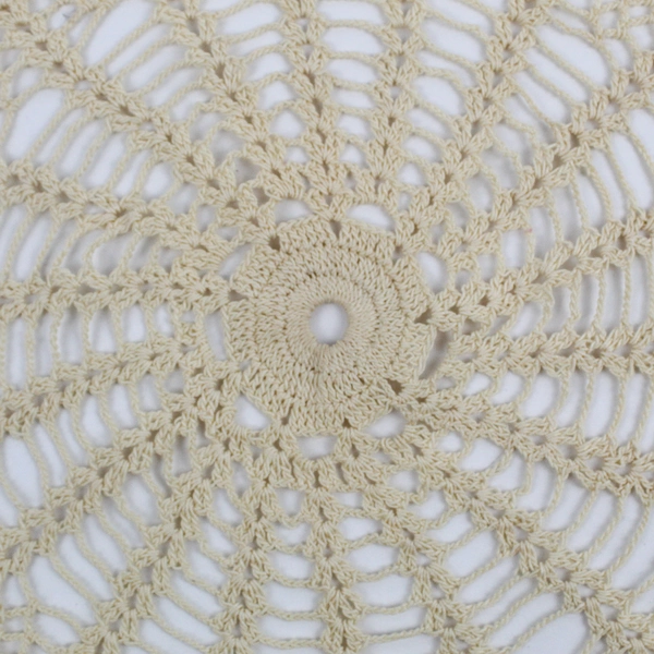 Vintage Handmade Crocheted Decorative Ecru Doily 12" Round