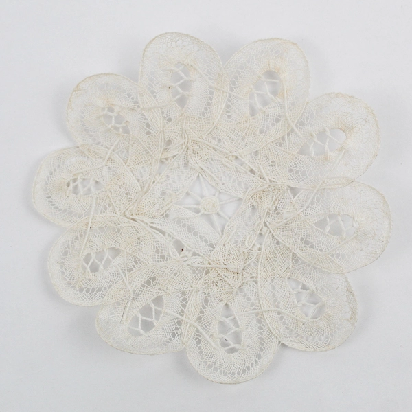 Vintage Handmade Intricate Off-White Lace Doily 4.5"