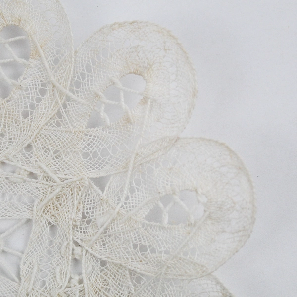 Vintage Handmade Intricate Off-White Lace Doily 4.5"
