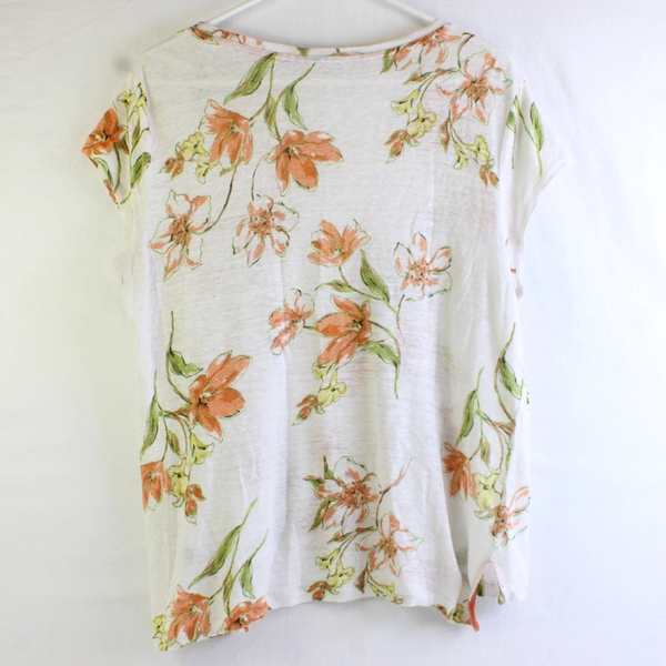 Women's V-Neck Linen Top Tee Short Sleeve