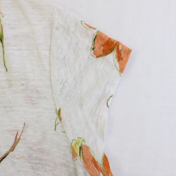 Women's V-Neck Linen Top Tee Short Sleeve