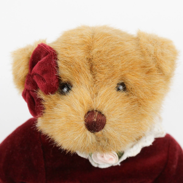 Jerry Elsner Brown Teddy Bear in Red Dress 10" Plush Toy