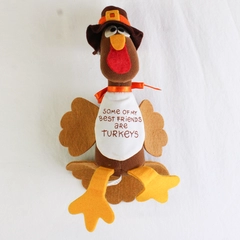 Hallmark Ambassador Thanksgiving Plush Felt Some of my Best Friends are Turkeys