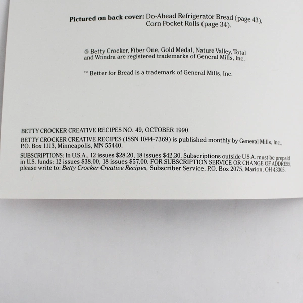 Betty Crocker PERFECT BAKING EVERY TIME Creative Recipes October 1990