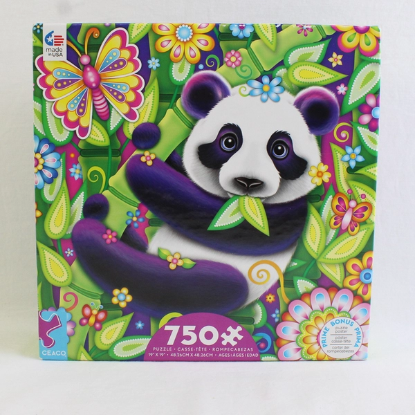 CEACO Groovy Animals Panda Bear 750 Piece Puzzle + Bonus Poster