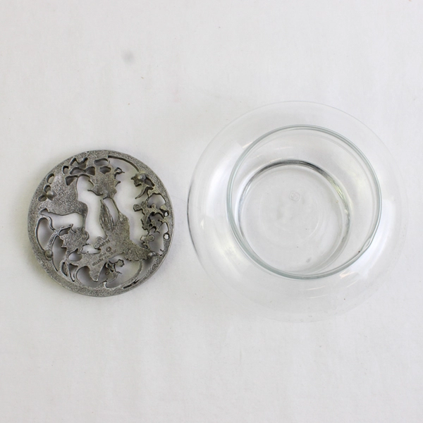 Vintage Rawcliffe Pewter 1989 Hummingbird Floral Potpourri Jar with Lid